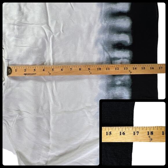 Rue+ White and Black Tie Dye Style Lace Up Front Tank Top Plus Size 3X - Picture 11 of 11